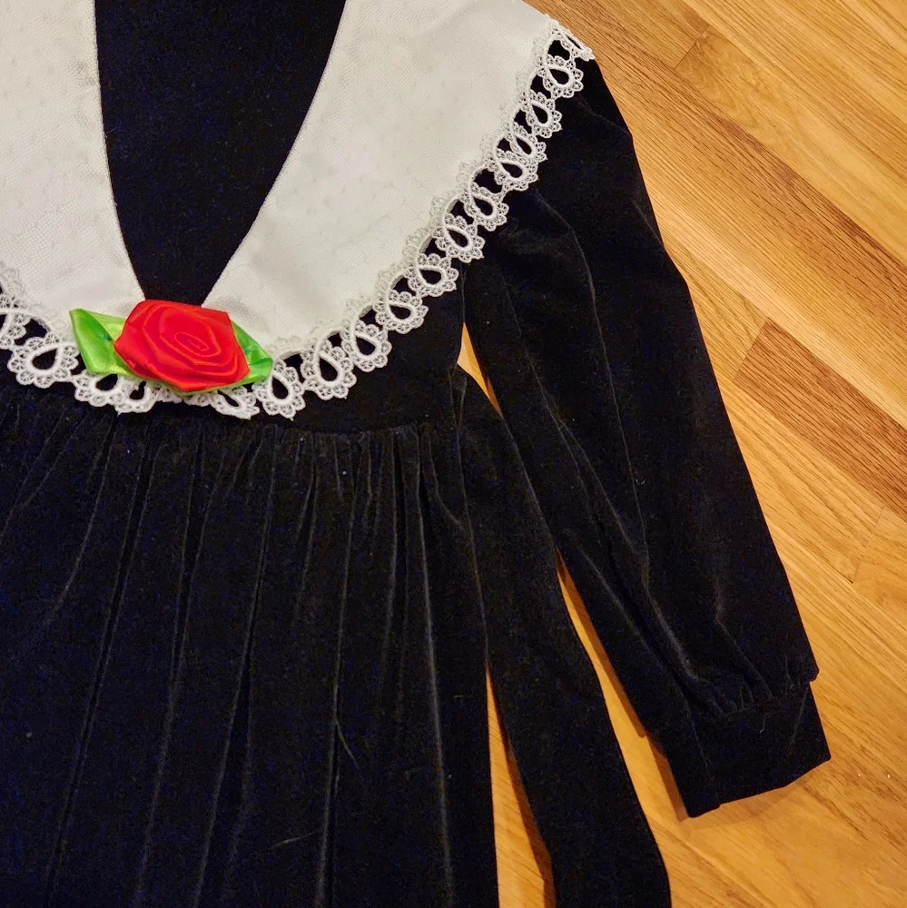 Black Velvet GIRLS Size 8 DRESS - JO LENE BRAND - Picture 6 of 16